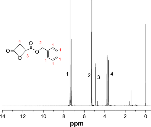 Figure S1 1H-NMR spectra of β-MLABz.Abbreviation: 1H-NMR, proton nuclear magnetic resonance.