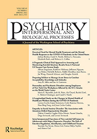 Cover image for Psychiatry, Volume 85, Issue 1, 2022