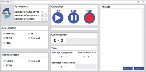 Figure 4. Operation screen of the NIMS-OS GUI version.