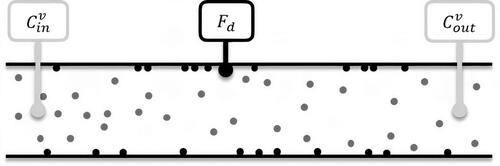 Figure 1. Global deposition in a channel with flux conservation.