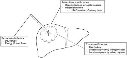 Figure 2. Overview of factors thought to potentially influence ablation expansion and resulting ablation dimensions.