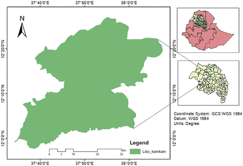 Figure 3. Locations maps of LiboKemKem District.Source: LKAACO GIS analysis, 2021