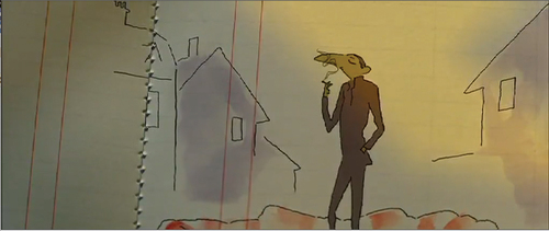 Figures 2, 3 et 4. Gainsbourg (vie héroïque) (Joann Sfar, 2010) : l’affiche antisémite (en haut), « la Gueule » (au centre) et « le professeur Flippus » (en bas).