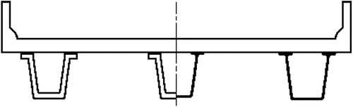 Figure 8. Open precast concrete/steel box support typical cross-section according to AASHTO (Citation2017).