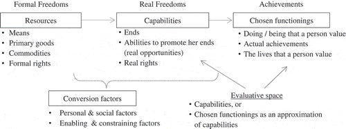 Figure 1. A simplified conceptual diagram of the capability approach framework.