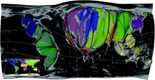 Figure 2. Gridded cartogram of earthquake intensity over land.