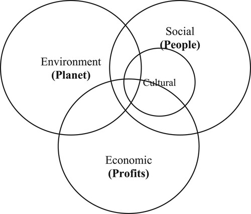 Figure 4. RT sustainability framework (redrawn from the triple bottom line model).