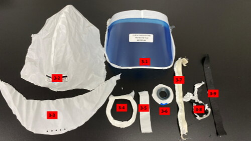 Figure 3. Sentinel XL PAPR (Sample 3) disassembled, with components labeled.