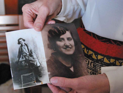 Figure 5. Photographs of Matilde Morillo Sánchez in the hands of her daughter Aurora Navas Morillo. Picture taken during the interview held in Castuera in 2011