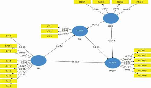 Figure 2. Structural equation model