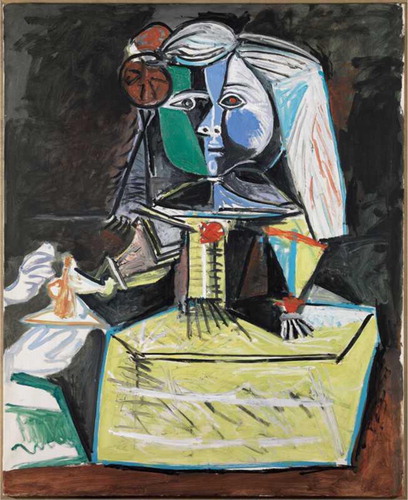 Figure 2. Pablo Picasso, Las Meninas (Infanta Margarita María), 1957, oil on canvas, 100×81 cm, Museu Picasso, credit: © Succession Picasso / 2021, ProLitteris, Zurich.