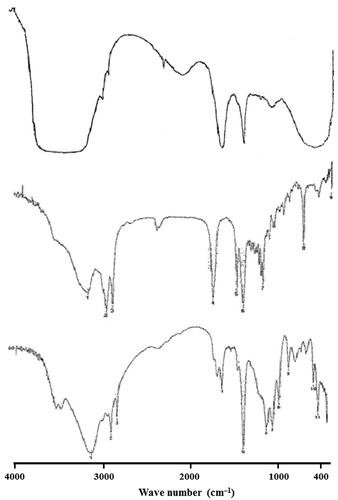 Figure 5. FT-IR spectra of (A) SFN, (B) Precirol® ATO 5 and (C) SFN-loaded optimized NLC formulation.
