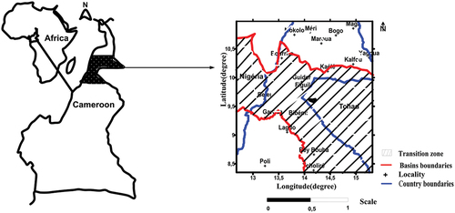 Figure 5. Location of the transition zone between the Benue and Lake Chad basins.