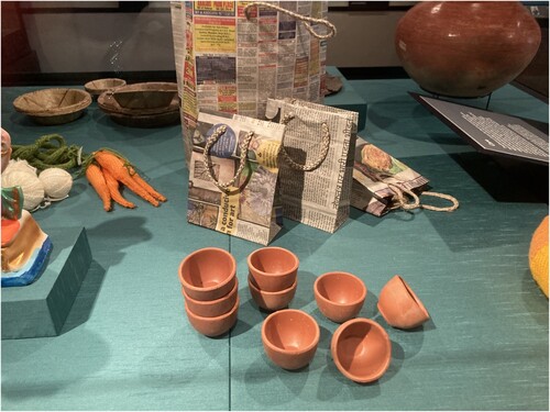 Figure 6. Some examples of jugaad -paper bags made from recycled newspapers (Delhi) and clay cups use by chai wallahs (Gujarat) (Source: Author's image).