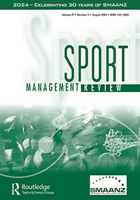 Cover image for Sport Management Review, Volume 27, Issue 4, 2024