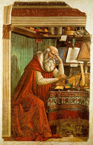 Figure 1. Domenico Ghirlandaio, St. Jerome in his Study (1480), fresco, Church of San Salvatore di Ognissanti, Florence.