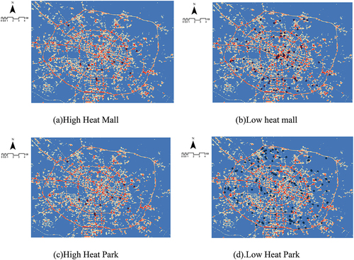 Figure 4. Distribution of parks and shopping malls.