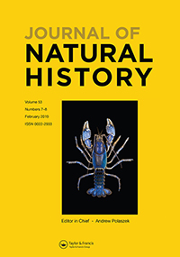 Cover image for Journal of Natural History, Volume 53, Issue 7-8, 2019