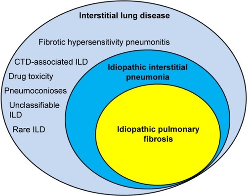 Figure 1 Spectrum of fibrotic ILD for which antifibrotic therapies may be beneficial.
