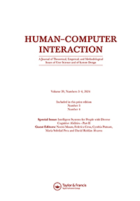 Cover image for Human–Computer Interaction, Volume 39, Issue 3-4, 2024