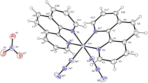 Figure 1. ORTEP view of crystal structure showing atom numbering scheme.
