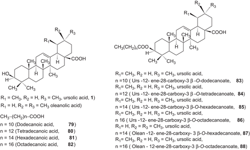 Scheme 13.  3-O-fatty acid ester derevatives of some triterpene acids.