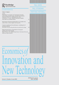 Cover image for Economics of Innovation and New Technology, Volume 31, Issue 4, 2022