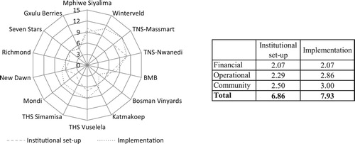 Figure 3. Inclusiveness score for risk dimension per case.