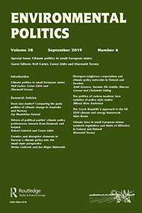 Cover image for Environmental Politics, Volume 28, Issue 6, 2019