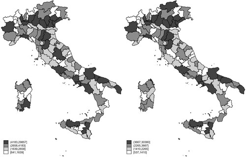 Figure 1. Geographical distribution of new firm formation.