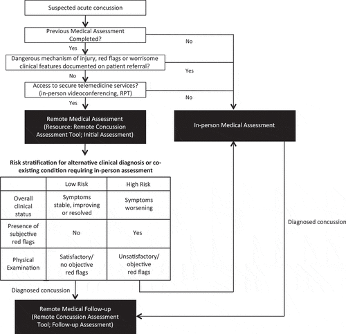 Figure 1. Preliminary clinical algorithm for remote paediatric concussion care in Canada’s North