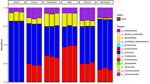 Figure 6. Relative abundance at the phylum level across treatment groups.