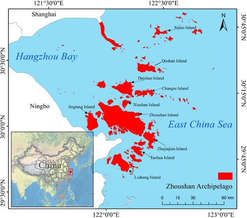 Figure 1. The location of the Zhoushan Archipelago, China.