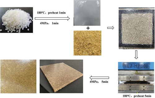 Figure 2. Schematic diagram of straw fiber PLA composite preparation.