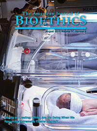 Cover image for The American Journal of Bioethics, Volume 17, Issue 8, 2017
