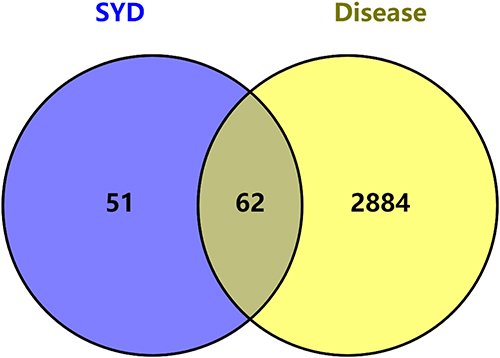 Figure 1 The intersection of Sheng-Yu decoction (SYD) and myelosuppression targets.