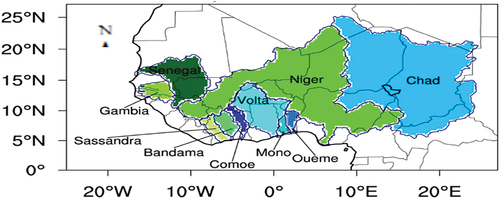 Figure 4. West African major river basin.