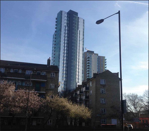 Figure 1. Contrasting densities old (foreground) and new (background) at Woodberry Down, a vast estate regeneration project in North London (taken by author)