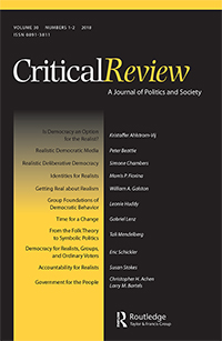 Cover image for Critical Review, Volume 30, Issue 1-2, 2018