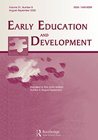 Cover image for Early Education and Development, Volume 31, Issue 6, 2020