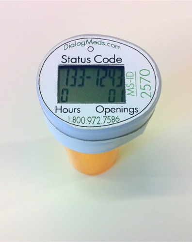 Figure 1 Illustration of an automated pill cap to monitor pill adherence in patients with bipolar disorder (BD).