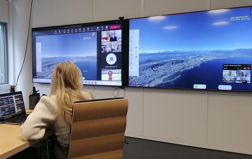 Fig. 1. Screenshot of a digital twin visualization of the Ålesund area (Photo: Else Ragni Yttredal, 20 February 2023)