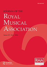 Cover image for Journal of the Royal Musical Association, Volume 141, Issue 1, 2016