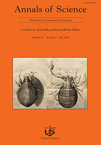 Cover image for Annals of Science, Volume 75, Issue 3, 2018