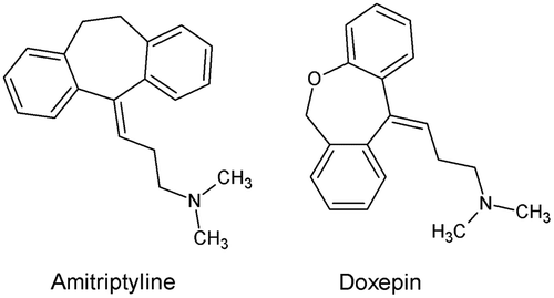 Figure 12. Structure of amitriptyline and doxepin.