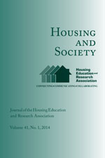 Cover image for Housing and Society, Volume 41, Issue 1, 2014