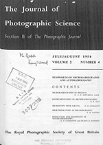 Cover image for The Imaging Science Journal, Volume 2, Issue 4, 1954