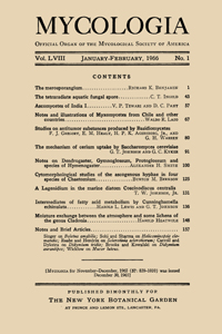 Cover image for Mycologia, Volume 58, Issue 1, 1966