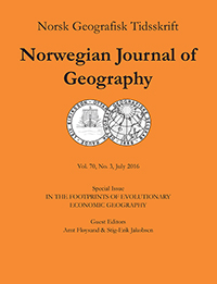 Cover image for Norsk Geografisk Tidsskrift - Norwegian Journal of Geography, Volume 70, Issue 3, 2016