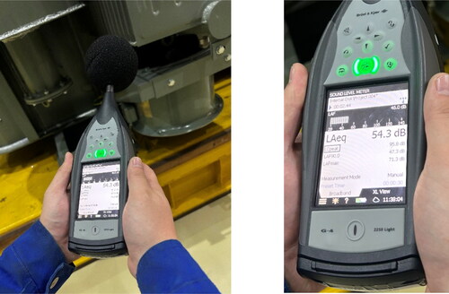 Figure 7. Process of measuring the sound levels of the РОМ-60000/525-У1 reactor.